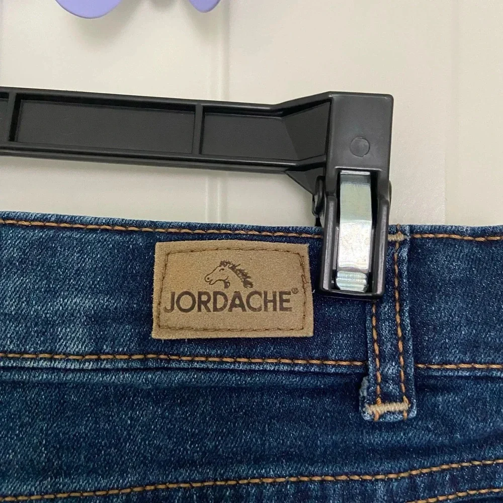 NWOT | Jordache‎ girl’s dark wash ripped distressed hem jean shorts — size 16